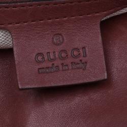 Gucci Burgundy Calfskin Leather Smilla Tote