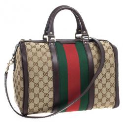 Pre Owned Gucci Web Original GG Canvas Boston