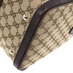 Pre Owned Gucci Web Original GG Canvas Boston