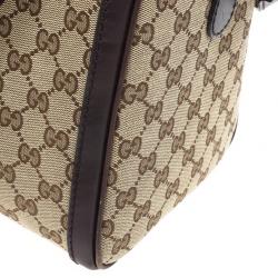 Pre Owned Gucci Web Original GG Canvas Boston