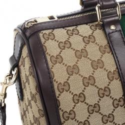 Pre Owned Gucci Web Original GG Canvas Boston