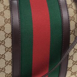 Pre Owned Gucci Web Original GG Canvas Boston