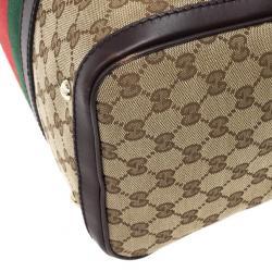 Pre Owned Gucci Web Original GG Canvas Boston