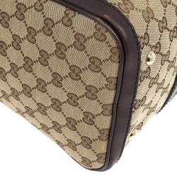 Pre Owned Gucci Web Original GG Canvas Boston