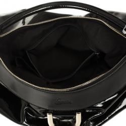 Pre Owned Gucci Black Patent Leather D Ring Large Hobo Bag