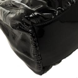 Pre Owned Gucci Black Patent Leather D Ring Large Hobo Bag