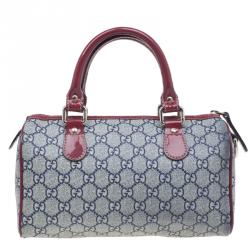 مملوكة مسبقًا حقيبة غوتشي بوسطن كانفاس مقوى GG وجلد أحمر هارت تاتو صغيرة 