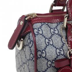 مملوكة مسبقًا حقيبة غوتشي بوسطن كانفاس مقوى GG وجلد أحمر هارت تاتو صغيرة 