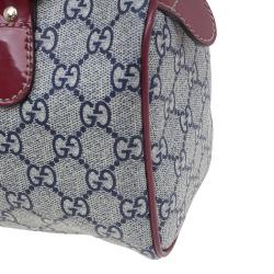 مملوكة مسبقًا حقيبة غوتشي بوسطن كانفاس مقوى GG وجلد أحمر هارت تاتو صغيرة 