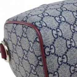 مملوكة مسبقًا حقيبة غوتشي بوسطن كانفاس مقوى GG وجلد أحمر هارت تاتو صغيرة 