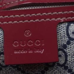 مملوكة مسبقًا حقيبة غوتشي بوسطن كانفاس مقوى GG وجلد أحمر هارت تاتو صغيرة 