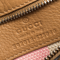Pre Owned Gucci Tan Leather Medium Bamboo Daily Top Handle Bag