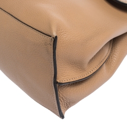 Pre Owned Gucci Tan Leather Medium Bamboo Daily Top Handle Bag