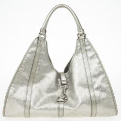 Pre Owned Gucci Silver GG Joy Pushlock Large Hobo
