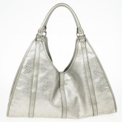 Pre Owned Gucci Silver GG Joy Pushlock Large Hobo