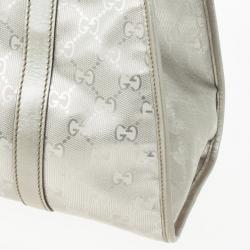 Pre Owned Gucci Silver GG Joy Pushlock Large Hobo