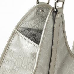 Pre Owned Gucci Silver GG Joy Pushlock Large Hobo