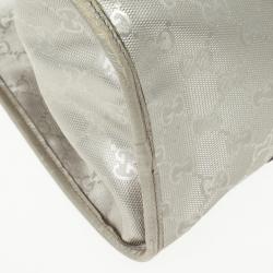 Pre Owned Gucci Silver GG Joy Pushlock Large Hobo