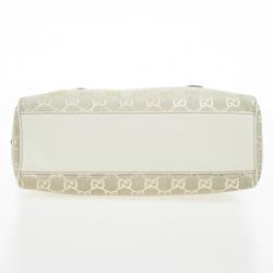 Pre Owned Gucci Beige and Metallic Monogram Charmy Boston Bag