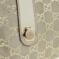 Pre Owned Gucci Beige and Metallic Monogram Charmy Boston Bag