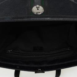Pre Owned Gucci Black Monogram Treasure Boston Bag