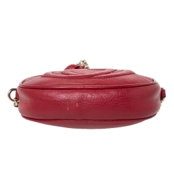 Pre Owned Gucci Red Leather Mini Soho Disco Chain Crossbody Bag