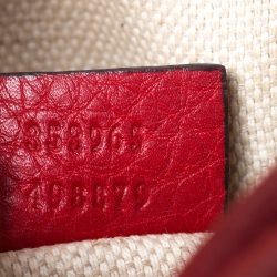 Pre Owned Gucci Red Leather Mini Soho Disco Chain Crossbody Bag