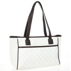 Pre Owned Gucci White Nice GG Supreme Canvas Tote Bag