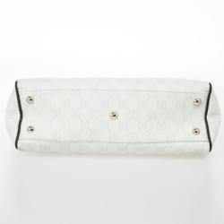 Pre Owned Gucci White Nice GG Supreme Canvas Tote Bag