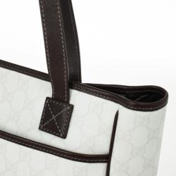 Pre Owned Gucci White Nice GG Supreme Canvas Tote Bag