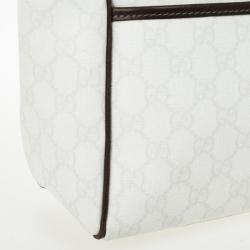 Pre Owned Gucci White Nice GG Supreme Canvas Tote Bag