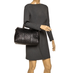 Pre Owned حقيبة غوتشي جوي بوسطن متوسطة جلد غوتشيسيما بنية داكنة