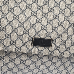 Pre Owned Gucci Beige/Black GG Supreme Canvas and Leather Diaper Messenger Bag
