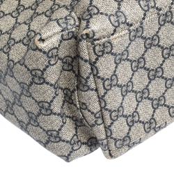 Pre Owned Gucci Beige/Black GG Supreme Canvas and Leather Diaper Messenger Bag