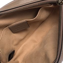 Pre Owned Gucci Biege Matelasse Leather GG Marmont Belt Bag 