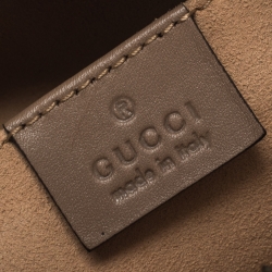 Pre Owned Gucci Biege Matelasse Leather GG Marmont Belt Bag 