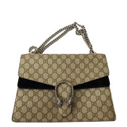 Pre Owned Gucci Brown GG Supreme Canvas Dionysus Medium Bag