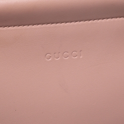 Pre Owned حقيبة يد غوتشي "نيمفايا" صغيرة بيد بامبو جلد وردي فاتح