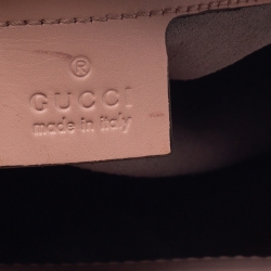 Pre Owned حقيبة يد غوتشي "نيمفايا" صغيرة بيد بامبو جلد وردي فاتح