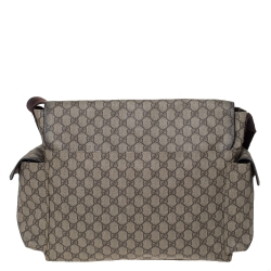 Pre Owned Gucci Beige/Brown GG Supreme Canvas Plus Diaper Bag