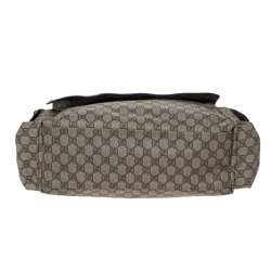 Pre Owned Gucci Beige/Brown GG Supreme Canvas Plus Diaper Bag
