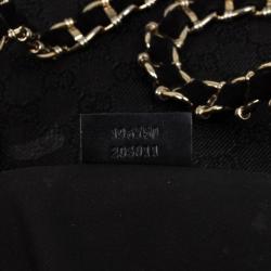 Pre Owned Gucci Black GG Canvas Capri Chain Large Tote Bag