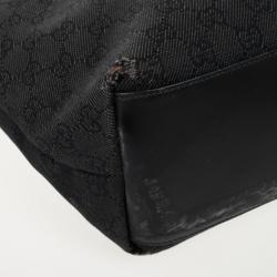 Pre Owned Gucci Black GG Canvas Capri Chain Large Tote Bag
