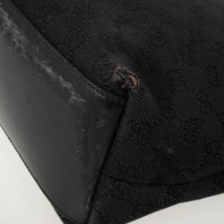 Pre Owned Gucci Black GG Canvas Capri Chain Large Tote Bag