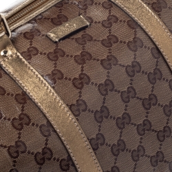 Pre Owned Gucci Gold/Beige GG Crystal Canvas Large Joy Boston Bag