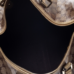 Pre Owned Gucci Gold/Beige GG Crystal Canvas Large Joy Boston Bag