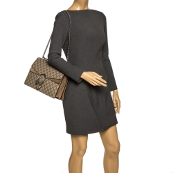 Pre Owned حقيبة كتف غوتشي "ديونيسوس" متوسطة سويدي و كانفاس جي جي سوبريم بيج