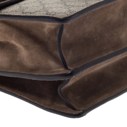 Pre Owned حقيبة كتف غوتشي "ديونيسوس" متوسطة سويدي و كانفاس جي جي سوبريم بيج