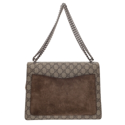 Pre Owned حقيبة كتف غوتشي "ديونيسوس" متوسطة سويدي و كانفاس جي جي سوبريم بيج