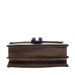 Pre Owned حقيبة كتف غوتشي "ديونيسوس" متوسطة سويدي و كانفاس جي جي سوبريم بيج